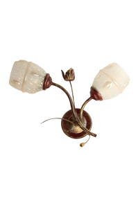 Класичне Бра SVLIGHT дволампове 74801/2B золото+бордо